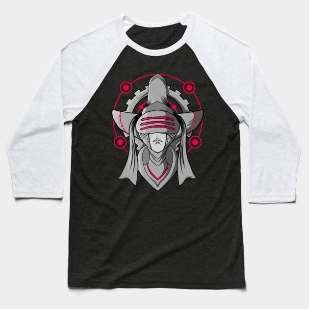 Cyber Shaman Illustration Baseball T-Shirt by UB design